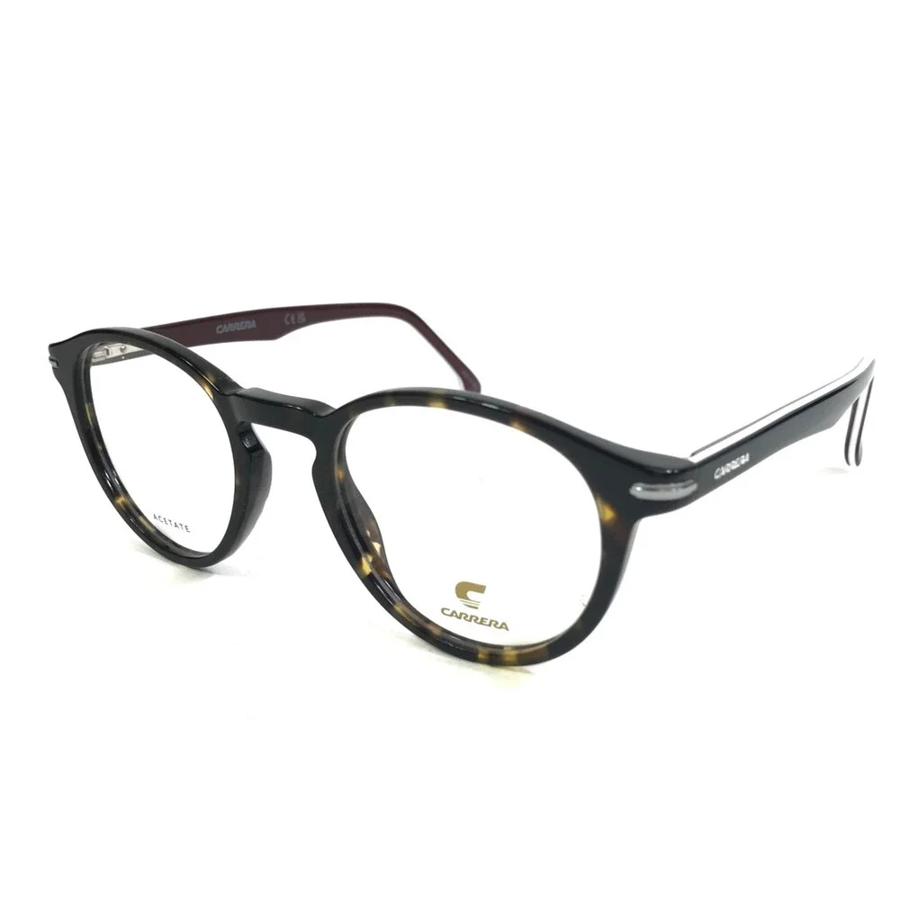 Carrera Eyeglasses Frames 310 086 Black Tortoise White Round Full Rim 48-21-145